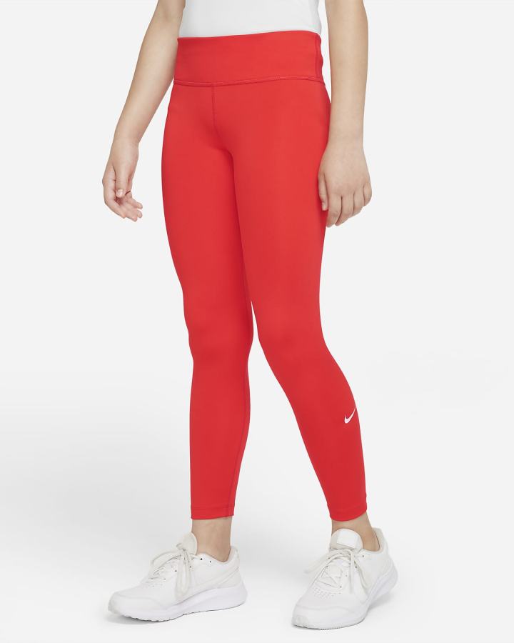 Leggins Nike Dri-FIT One Kids (Extended Size) Niña Rojas Claro Blancas | KXQFN-1267