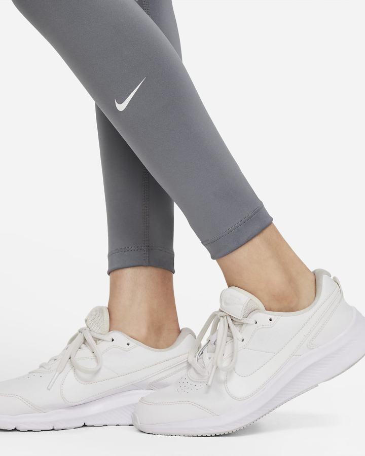 Leggins Nike Dri-FIT One Kids (Extended Size) Niña Gris Blancas | TIPRW-6157