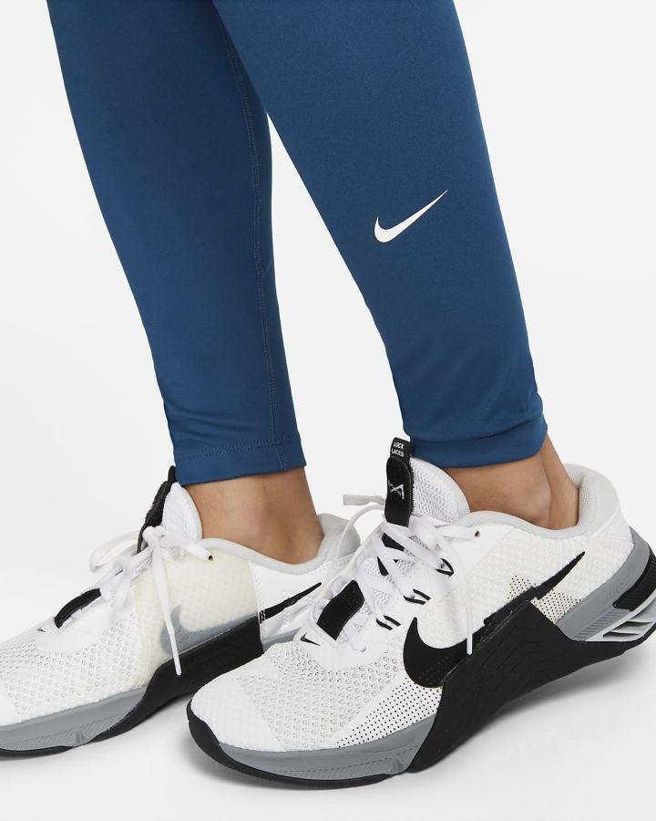 Leggins Nike Dri-FIT One Mid-Rise Mujer Azules Blancas | GTIVU-2435