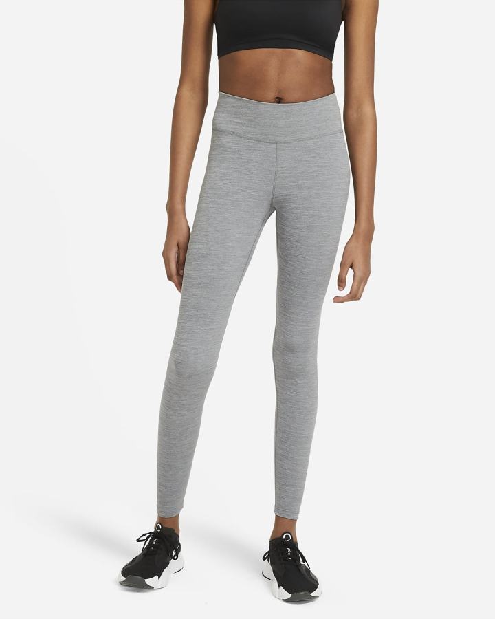 Leggins Nike Dri-FIT One Mid-Rise Mujer Gris Blancas | JLCEG-5082