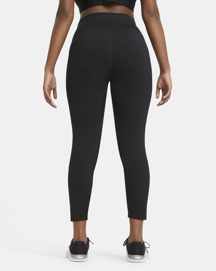 Leggins Nike Dri-FIT One Mid-Rise Mujer Negras Blancas | RFTSA-4038