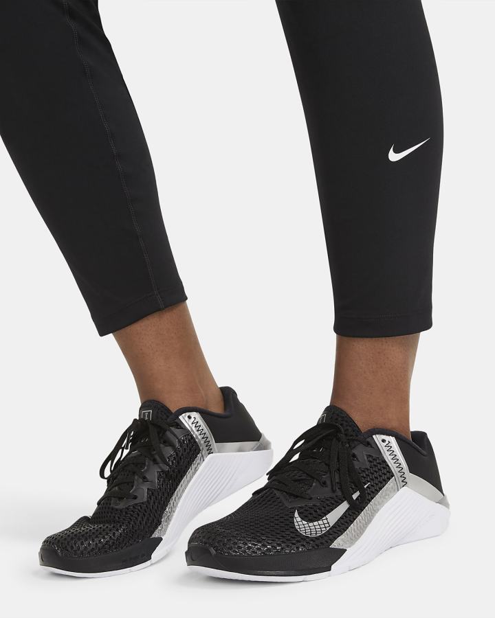 Leggins Nike Dri-FIT One Mid-Rise Mujer Negras Blancas | RFTSA-4038