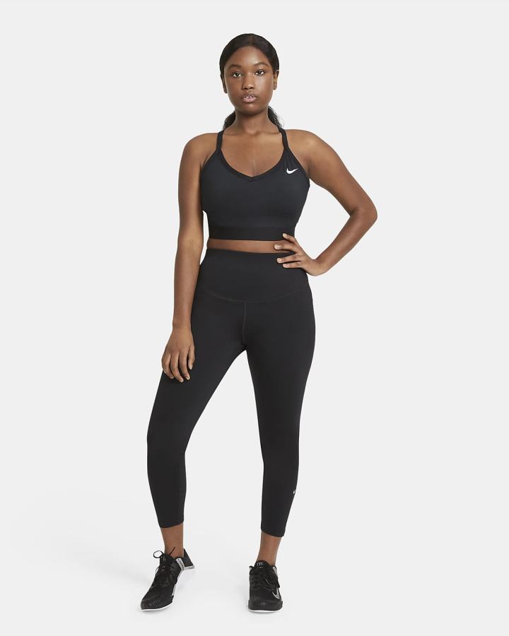 Leggins Nike Dri-FIT One Mid-Rise Mujer Negras Blancas | RFTSA-4038