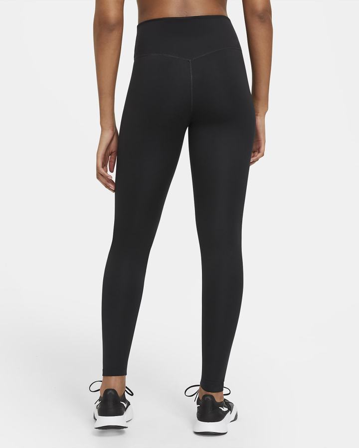 Leggins Nike Dri-FIT One Mid-Rise Mujer Negras Blancas | SLPJV-7914