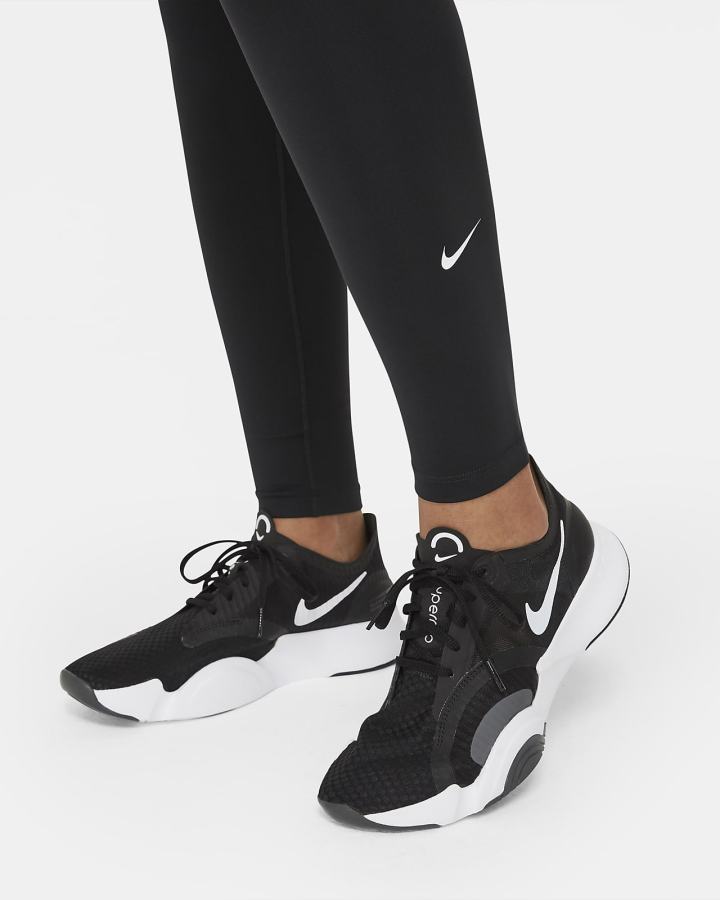 Leggins Nike Dri-FIT One Mid-Rise Mujer Negras Blancas | SLPJV-7914