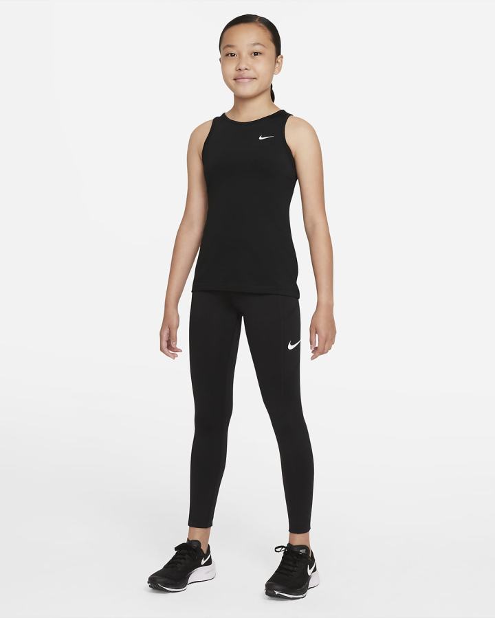 Leggins Nike Dri-FIT Trophy Kids Training Niña Negras Blancas | ZDATV-1235