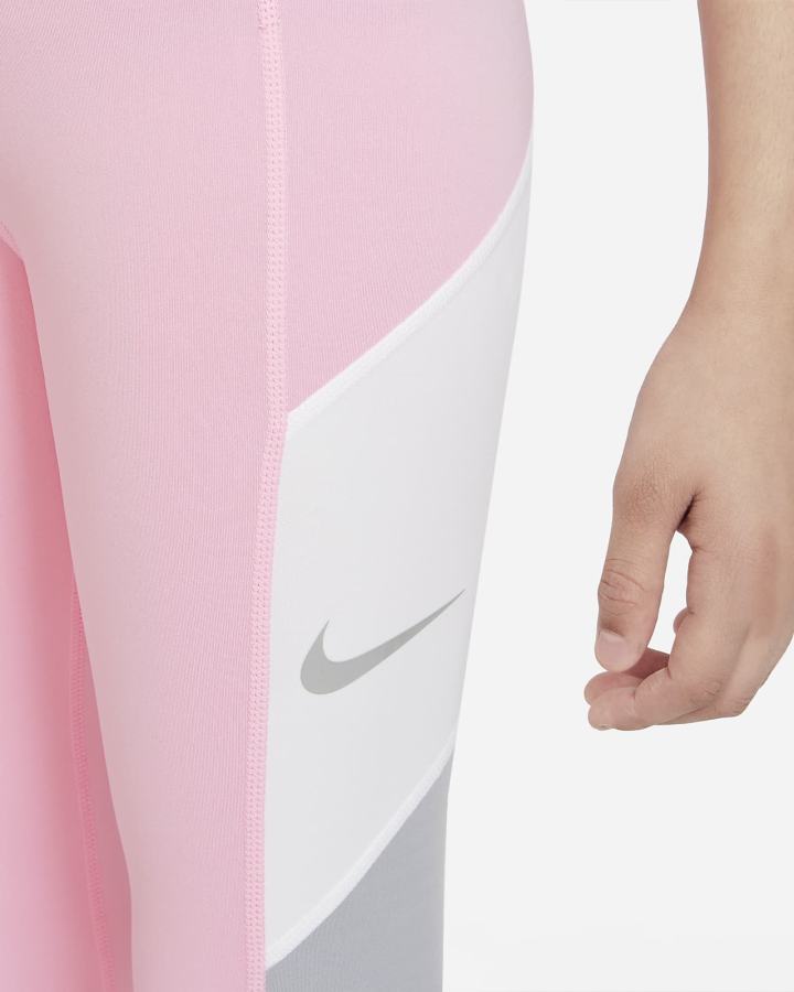 Leggins Nike Dri-FIT Trophy Kids Training Niña Rosas Gris Claro Blancas | ZIGDE-3584