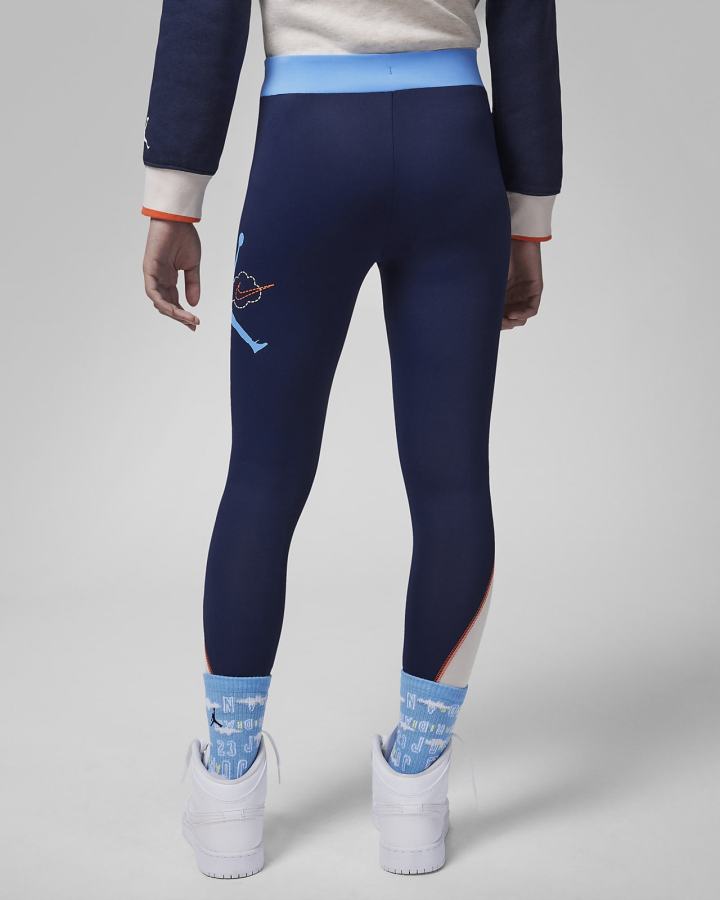 Leggins Nike Jordan Kids Colorblocked High Rise Niña Azul Marino | FVWDL-7680