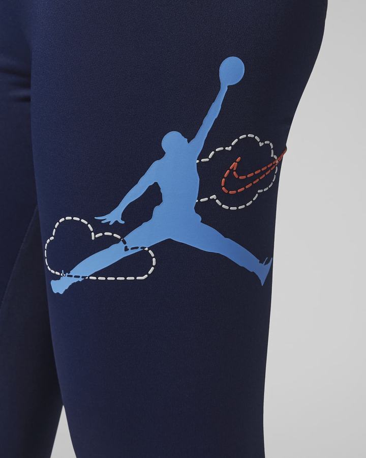 Leggins Nike Jordan Kids Colorblocked High Rise Niña Azul Marino | FVWDL-7680
