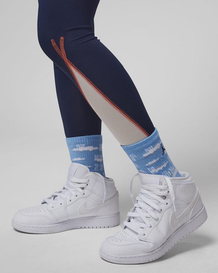 Leggins Nike Jordan Kids Colorblocked High Rise Niña Azul Marino | FVWDL-7680