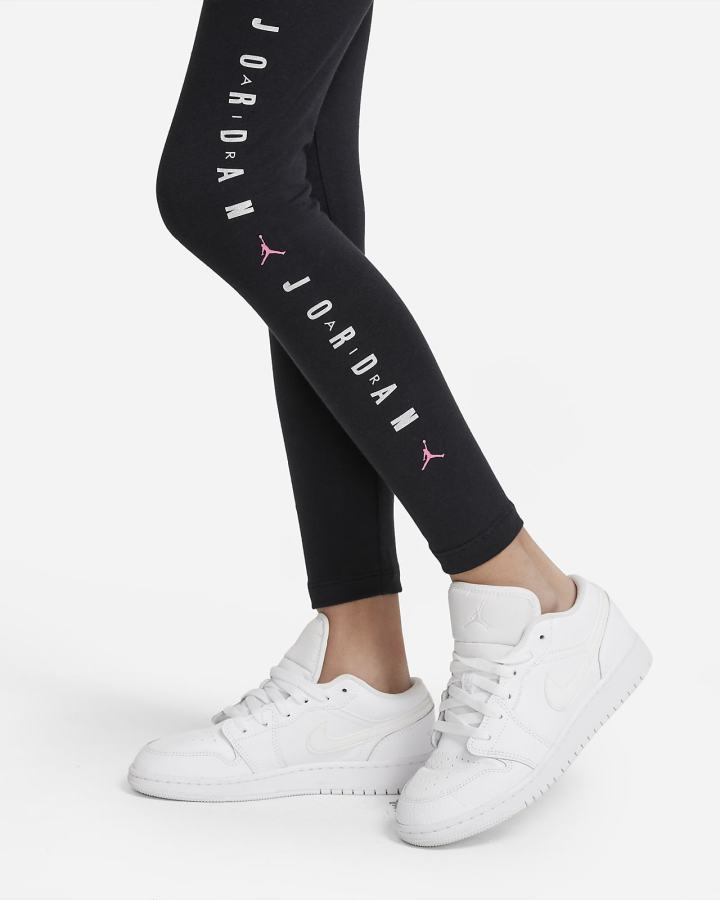 Leggins Nike Jordan Kids High-Waisted Niña Negras Plateadas | INGOR-7436