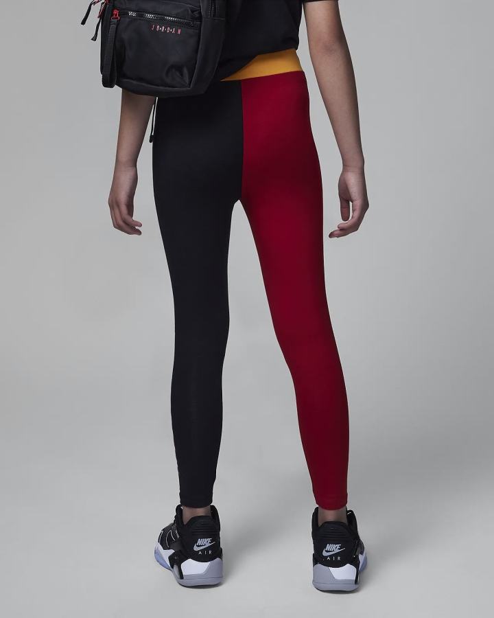 Leggins Nike Jordan Kids Paprika Blocked Niña Rojas Negras | LKITZ-7480