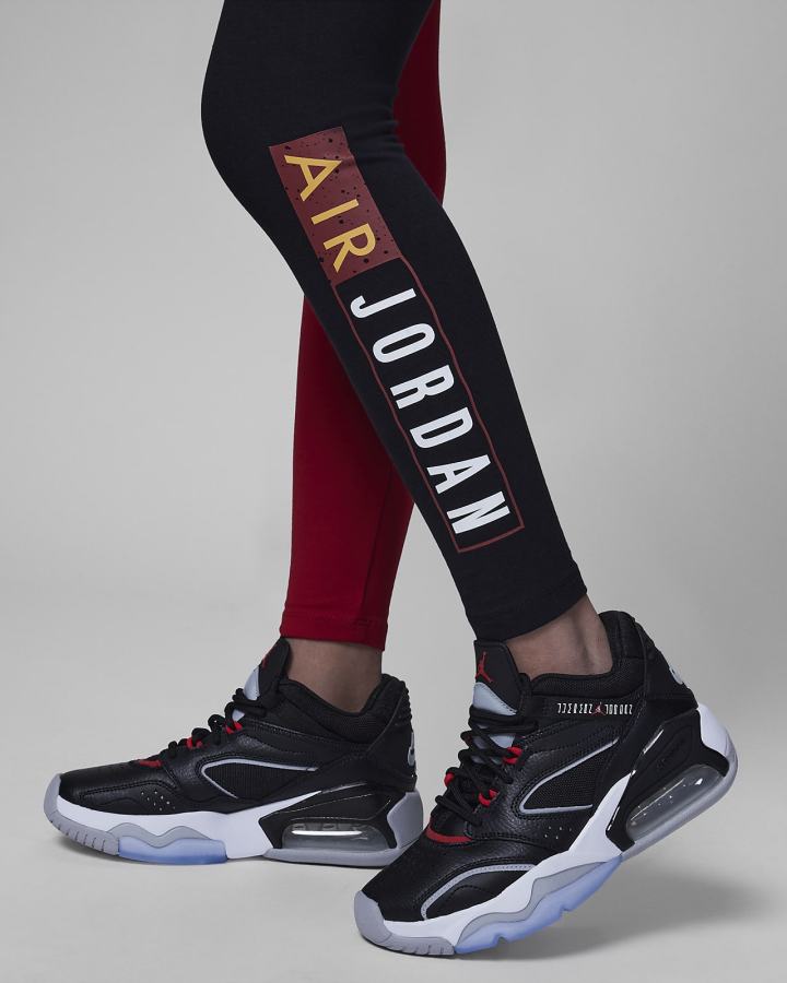 Leggins Nike Jordan Kids Paprika Blocked Niña Rojas Negras | LKITZ-7480