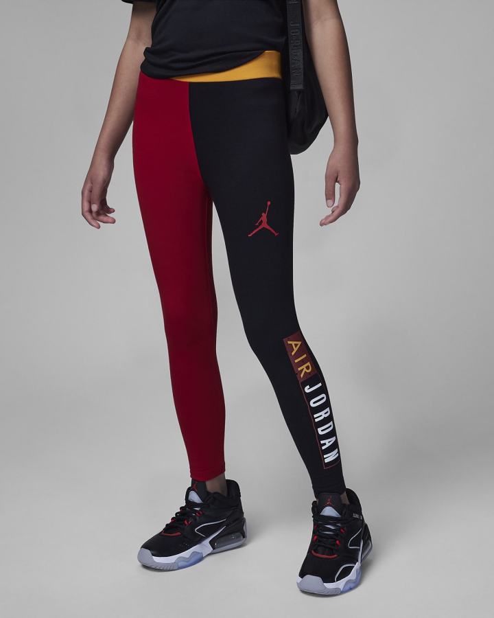 Leggins Nike Jordan Kids Paprika Blocked Niña Rojas Negras | LKITZ-7480