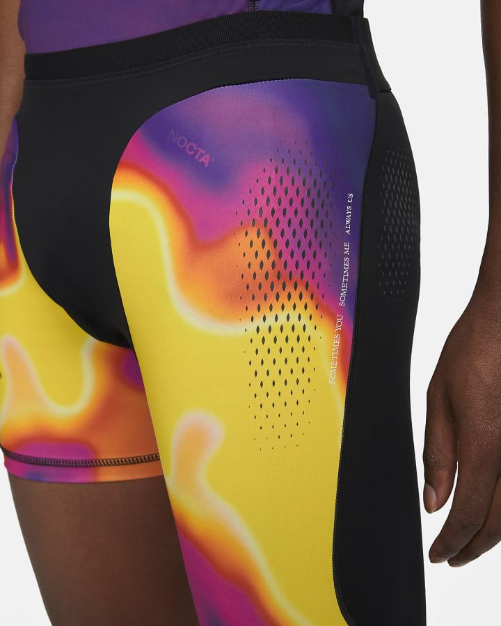 Leggins Nike NOCTA Single-Leg Printed Basketball (Left) Hombre Negras Blancas | ONWBM-3876