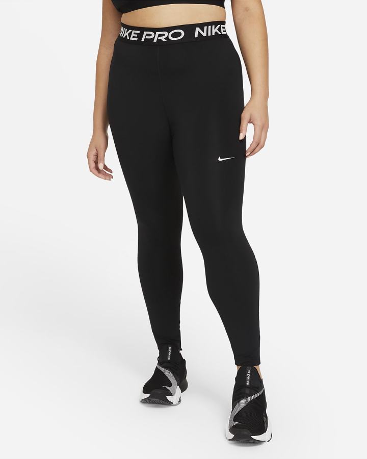 Leggins Nike Pro 365 (Plus Size) Mujer Negras Blancas | ZREPL-0156