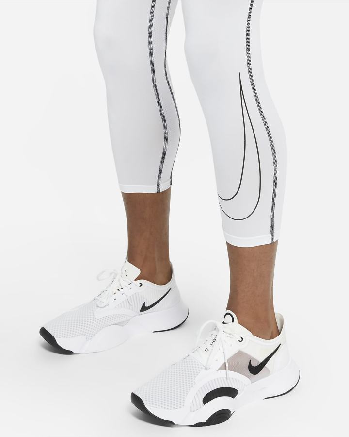 Leggins Nike Pro Dri-FIT 3/4 Hombre Blancas Negras | CDUPG-1498