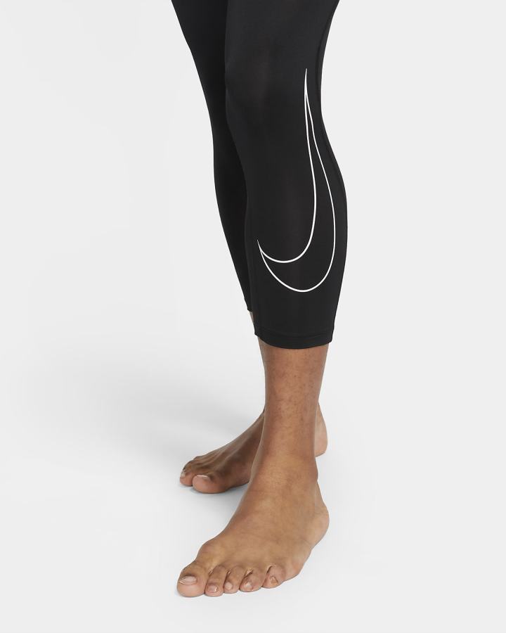 Leggins Nike Pro Dri-FIT 3/4 Hombre Negras Blancas | GNHBT-2074