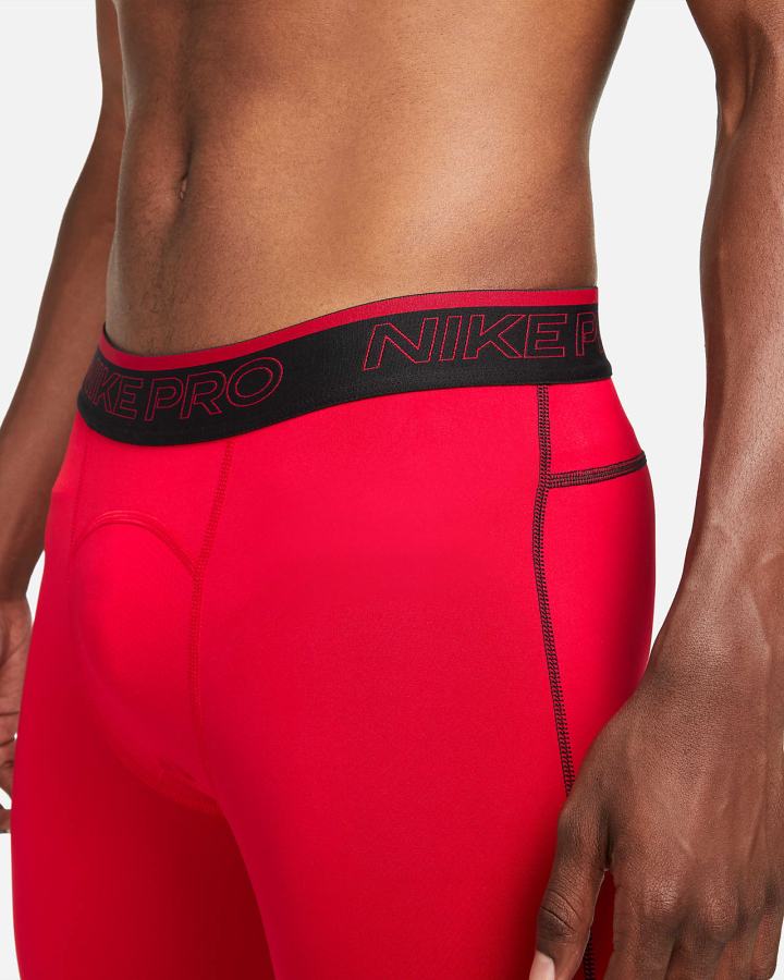Leggins Nike Pro Dri-FIT 3/4 Hombre Rojas Negras | HPJUO-8412