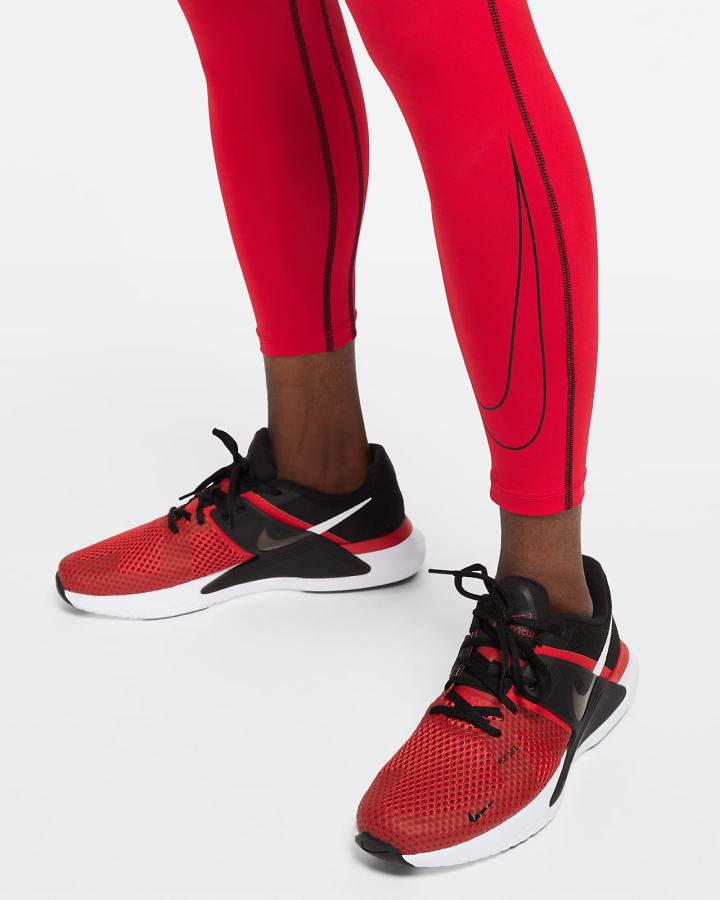 Leggins Nike Pro Dri-FIT 3/4 Hombre Rojas Negras | HPJUO-8412
