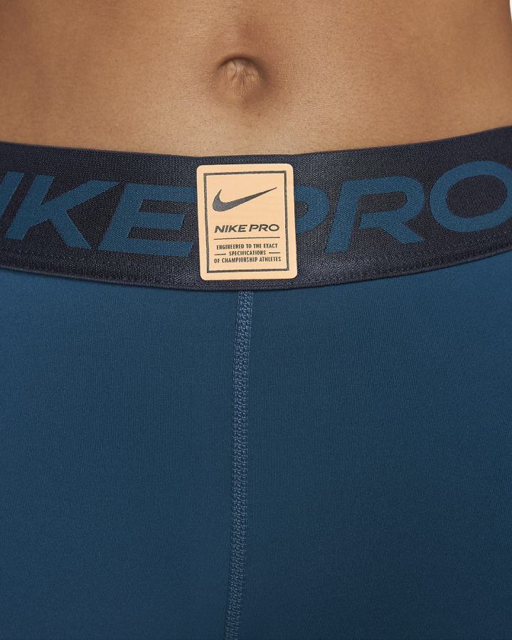 Leggins Nike Pro Dri-FIT Estampadas Mid-Rise Mujer Azules Obsidian Coral Creme | JNEVH-2503