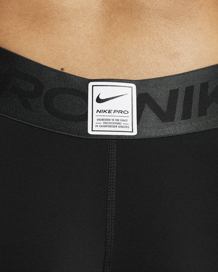 Leggins Nike Pro Dri-FIT Estampadas Mid-Rise Mujer Negras Gris Oscuro Blancas | LSANY-5089