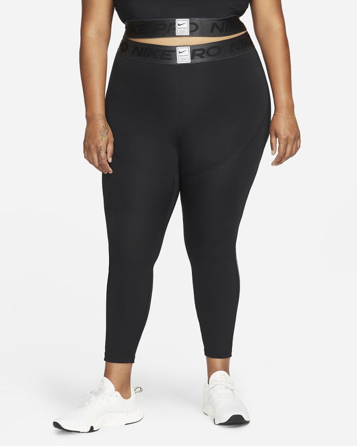 Leggins Nike Pro Dri-FIT Estampadas Mid-Rise Mujer Negras Gris Oscuro Blancas | MFAHL-9154