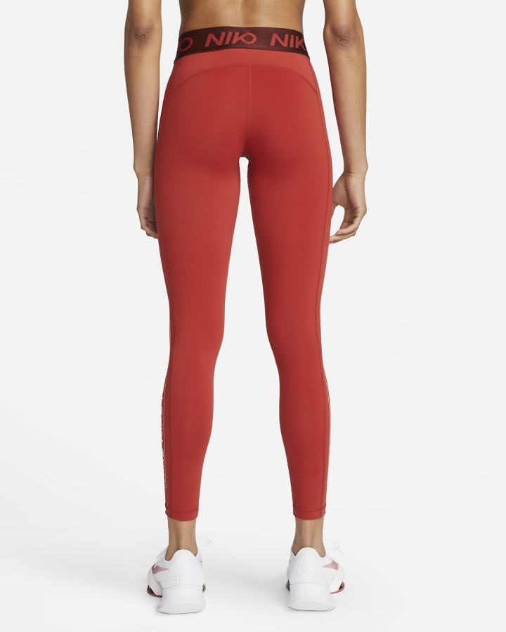 Leggins Nike Pro Dri-FIT Estampadas Mid-Rise Mujer Marrones Rosas Claro | WQHSU-9572