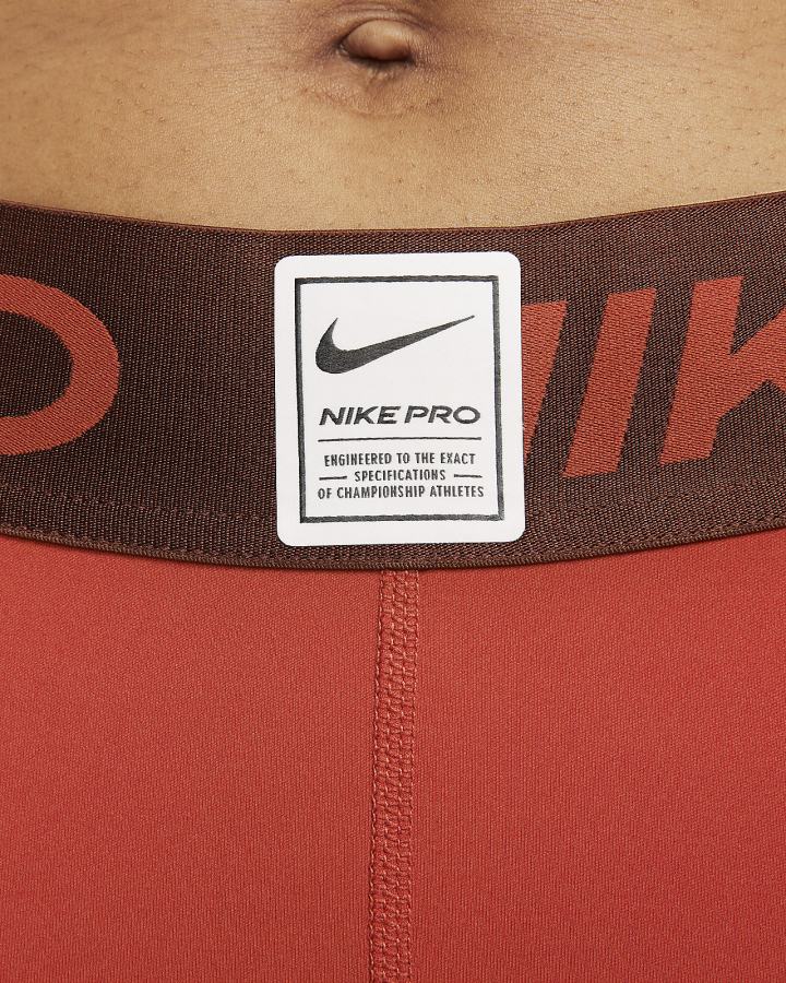 Leggins Nike Pro Dri-FIT Estampadas Mid-Rise Mujer Marrones Rosas Claro | WQHSU-9572