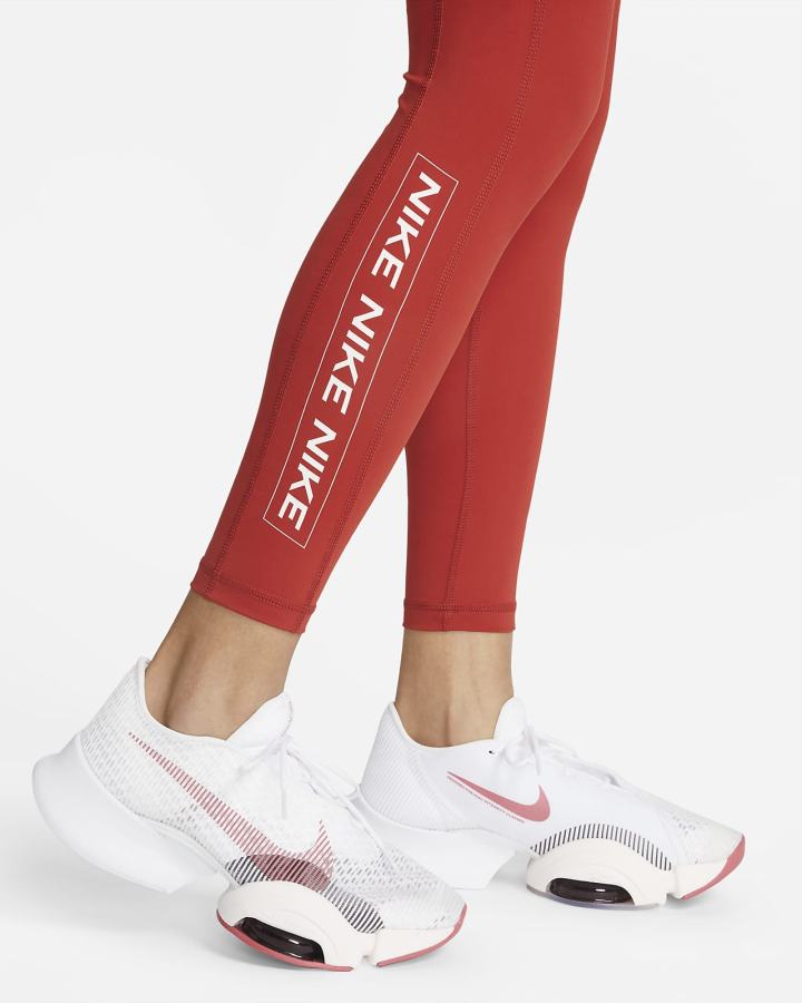 Leggins Nike Pro Dri-FIT Estampadas Mid-Rise Mujer Marrones Rosas Claro | WQHSU-9572