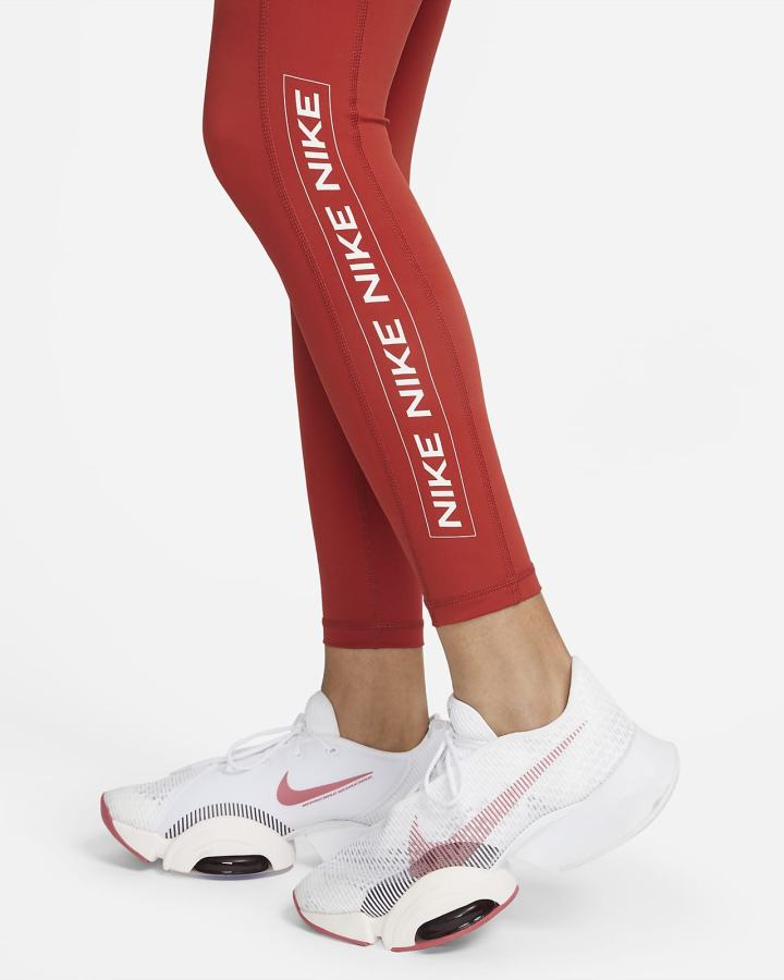 Leggins Nike Pro Dri-FIT Estampadas Mid-Rise Mujer Marrones Rosas Claro | WQHSU-9572