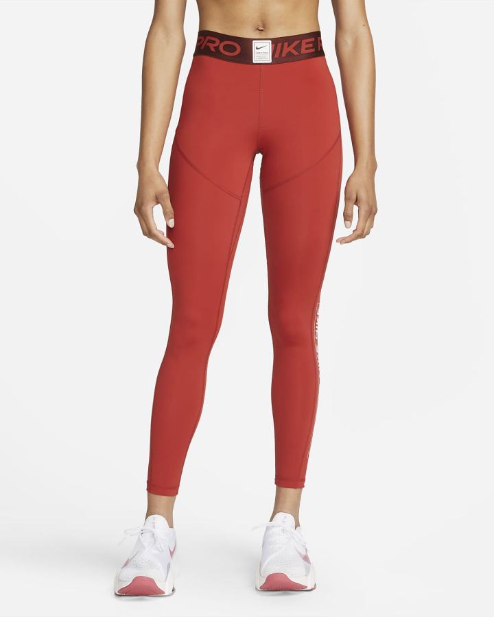 Leggins Nike Pro Dri-FIT Estampadas Mid-Rise Mujer Marrones Rosas Claro | WQHSU-9572