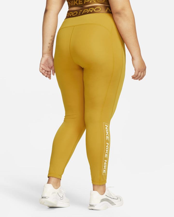 Leggins Nike Pro Dri-FIT Estampadas Mid-Rise Mujer Doradas Marrones Verde | ZOYDE-2178