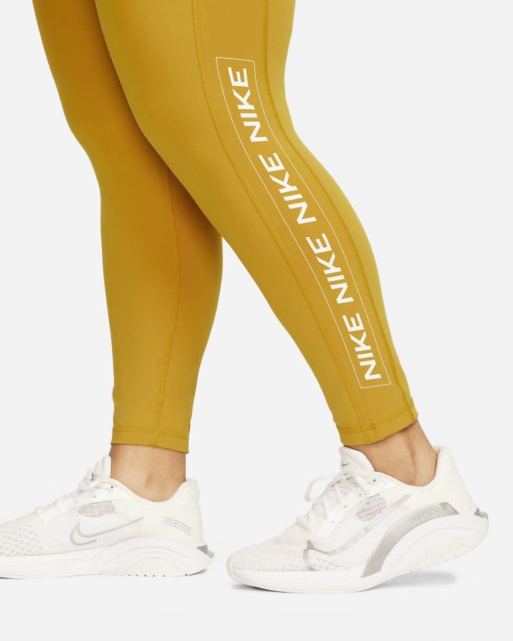 Leggins Nike Pro Dri-FIT Estampadas Mid-Rise Mujer Doradas Marrones Verde | ZOYDE-2178