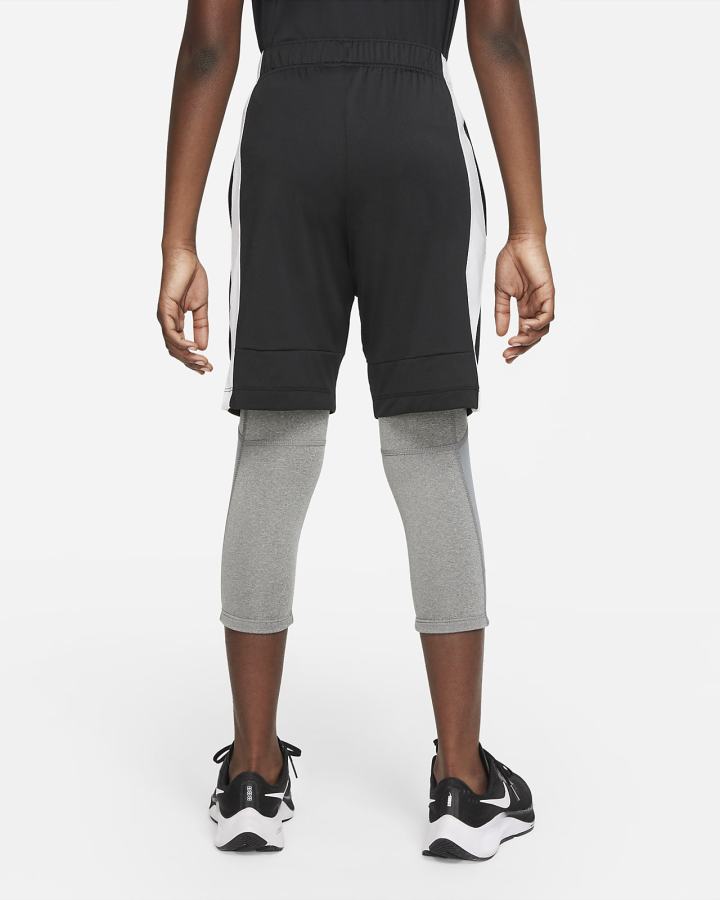Leggins Nike Pro Dri-FIT Kids 3/4-Length Niño Gris Oscuro Blancas | BIVHE-0749