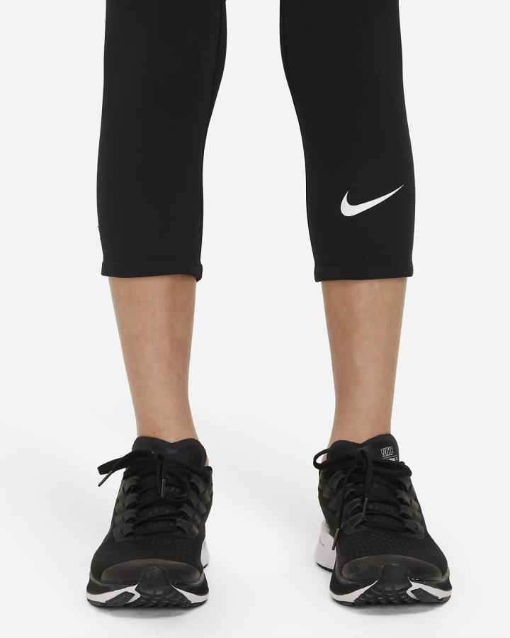 Leggins Nike Pro Dri-FIT Kids 3/4-Length Niño Negras Blancas | XIAMH-5368