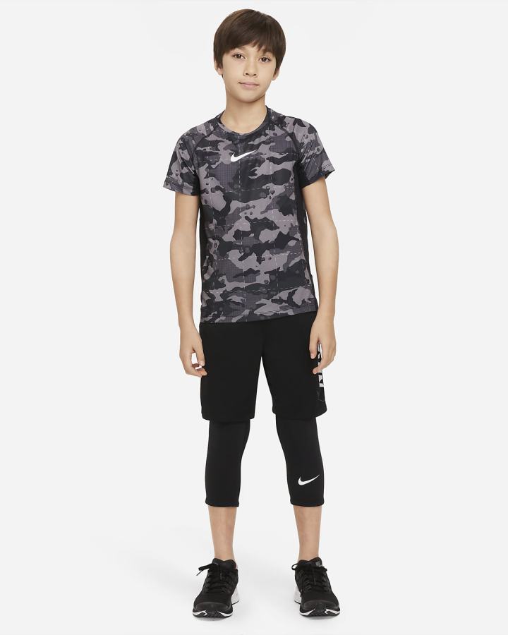 Leggins Nike Pro Dri-FIT Kids 3/4-Length Niño Negras Blancas | XIAMH-5368