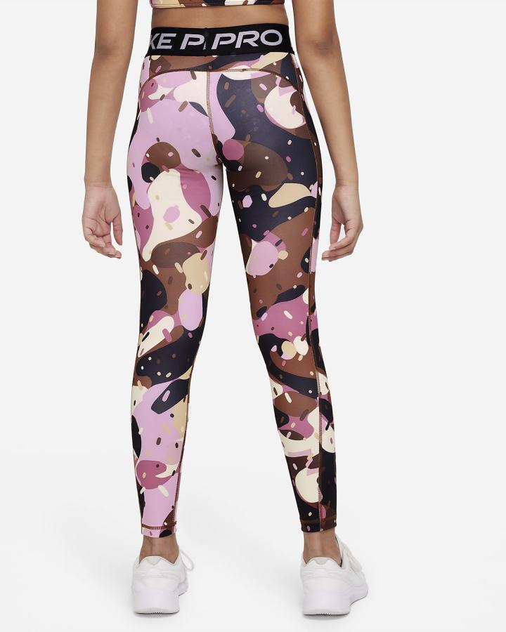 Leggins Nike Pro Dri-FIT Kids Niña Negras Blancas | DASKF-5483