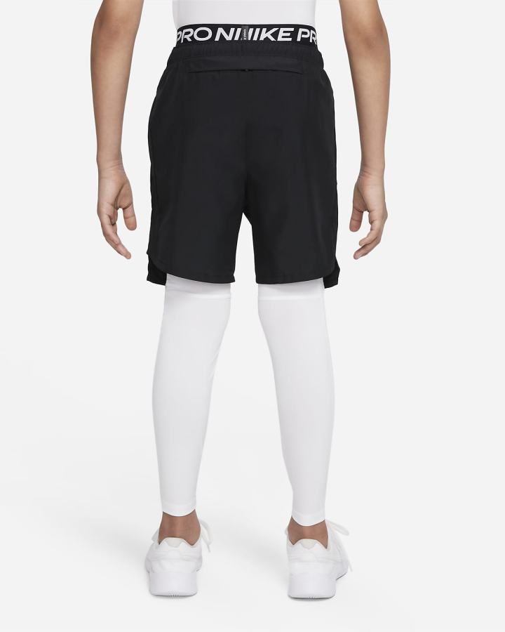 Leggins Nike Pro Dri-FIT Kids Niño Blancas Negras | TDFHO-6718