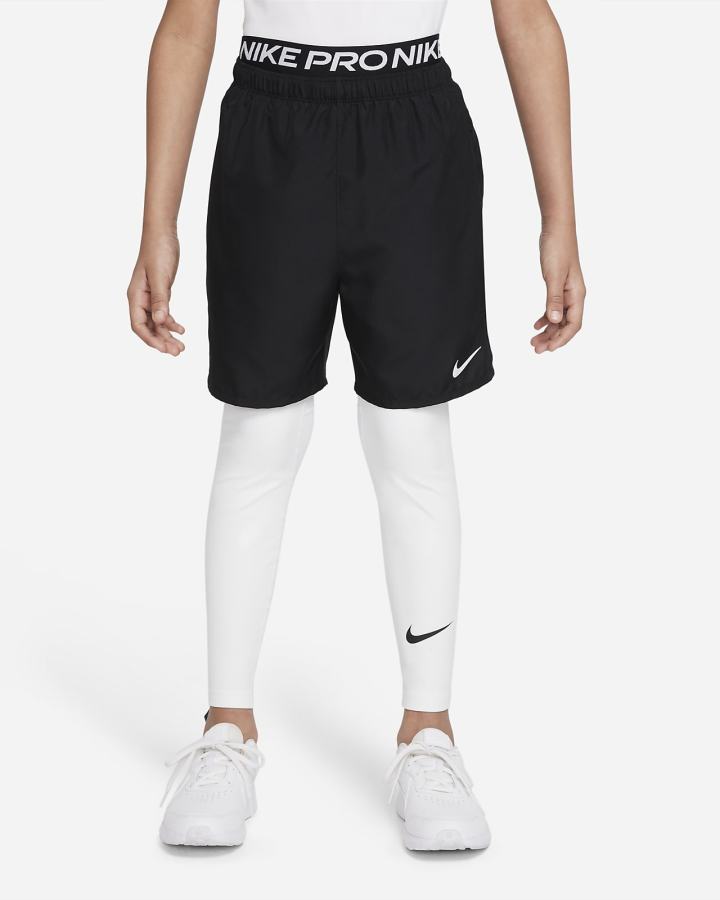 Leggins Nike Pro Dri-FIT Kids Niño Blancas Negras | TDFHO-6718