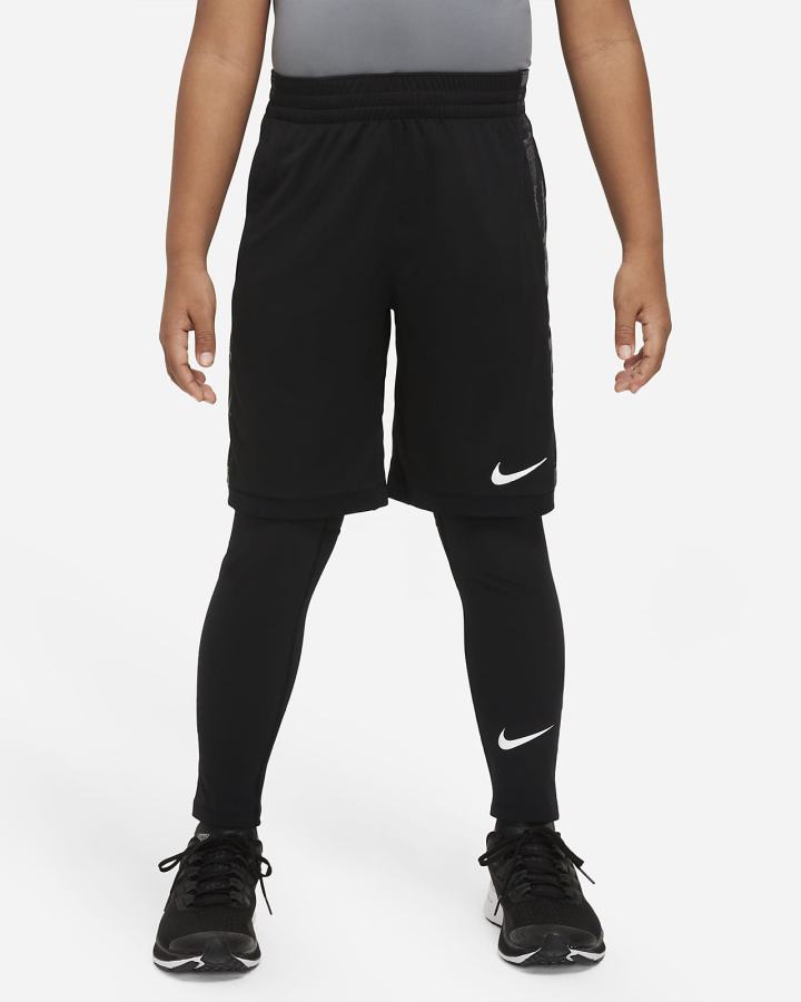Leggins Nike Pro Dri-FIT Kids Niño Negras Blancas | LBCSH-1293