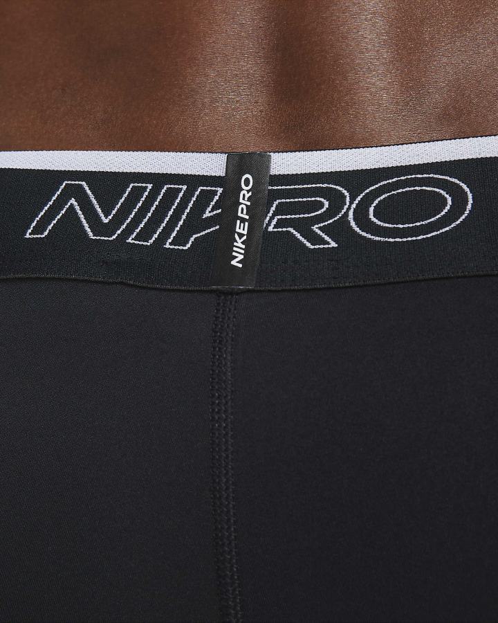 Leggins Nike Pro Dri-FIT Training Hombre Negras Blancas | MPOVG-0869