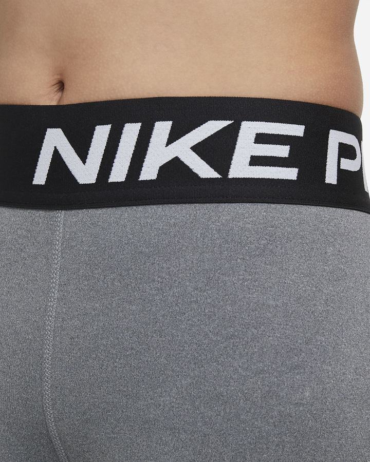 Leggins Nike Pro Kids Capri Niña Gris Oscuro Blancas | IHFPY-8951