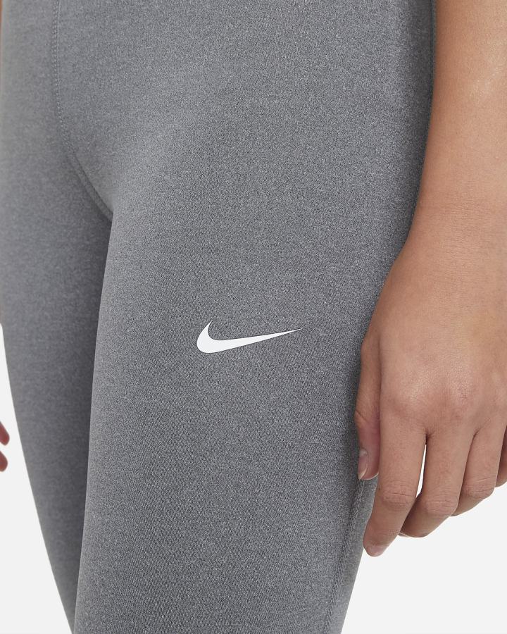 Leggins Nike Pro Kids Capri Niña Gris Oscuro Blancas | IHFPY-8951