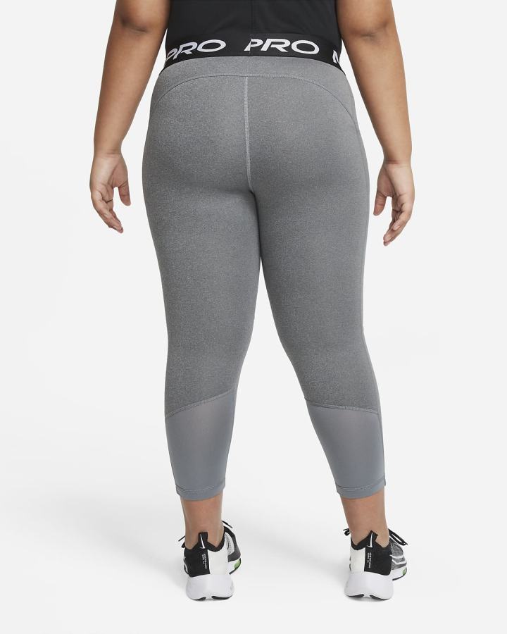 Leggins Nike Pro Kids Capri Niña Gris Oscuro Blancas | NQKID-9056
