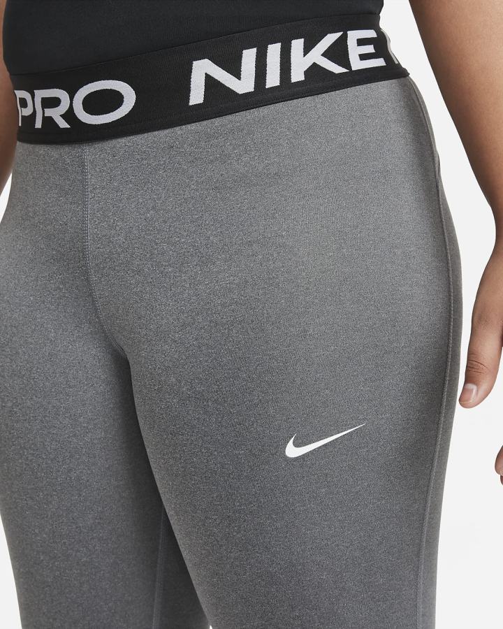 Leggins Nike Pro Kids Capri Niña Gris Oscuro Blancas | NQKID-9056