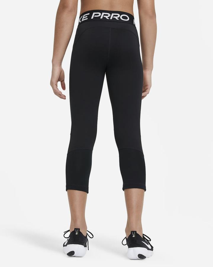 Leggins Nike Pro Kids Capri Niña Negras Blancas | TFLCE-6357