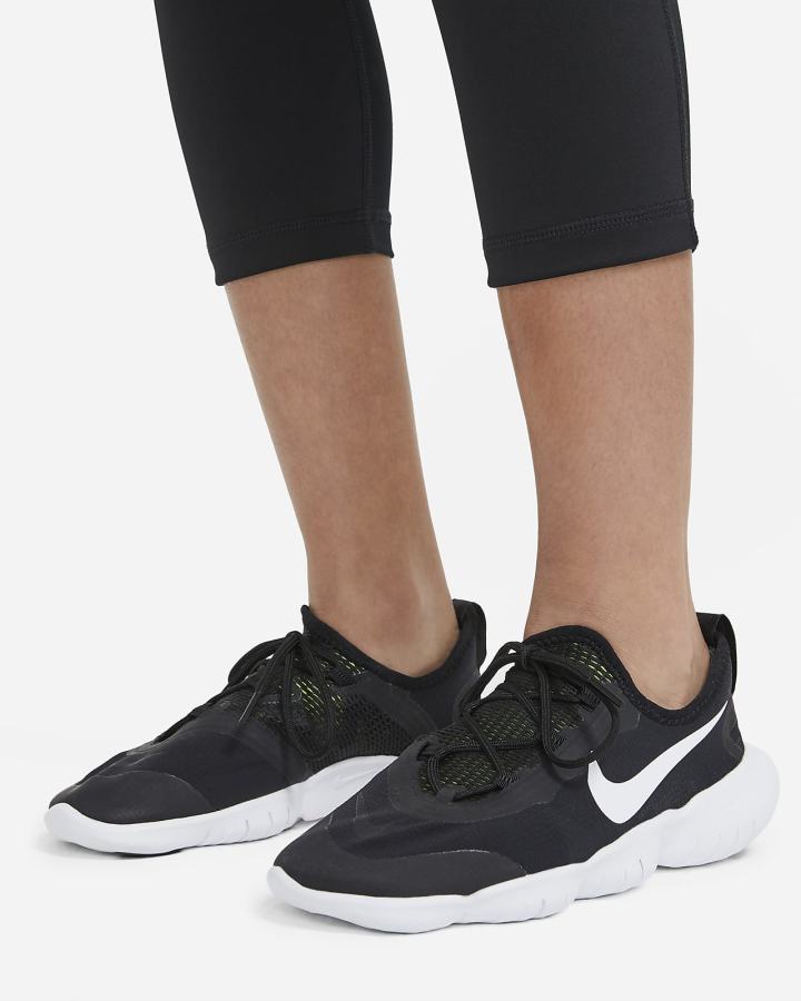 Leggins Nike Pro Kids Capri Niña Negras Blancas | TFLCE-6357