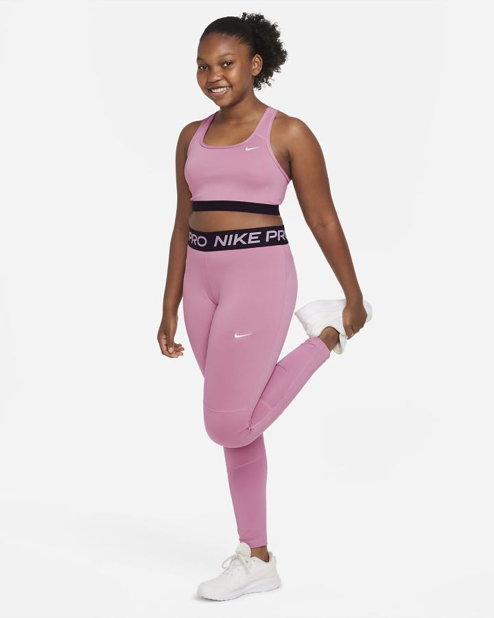 Leggins Nike Pro Kids (Extended Size) Niña Rosas Blancas | JRQKC-8407