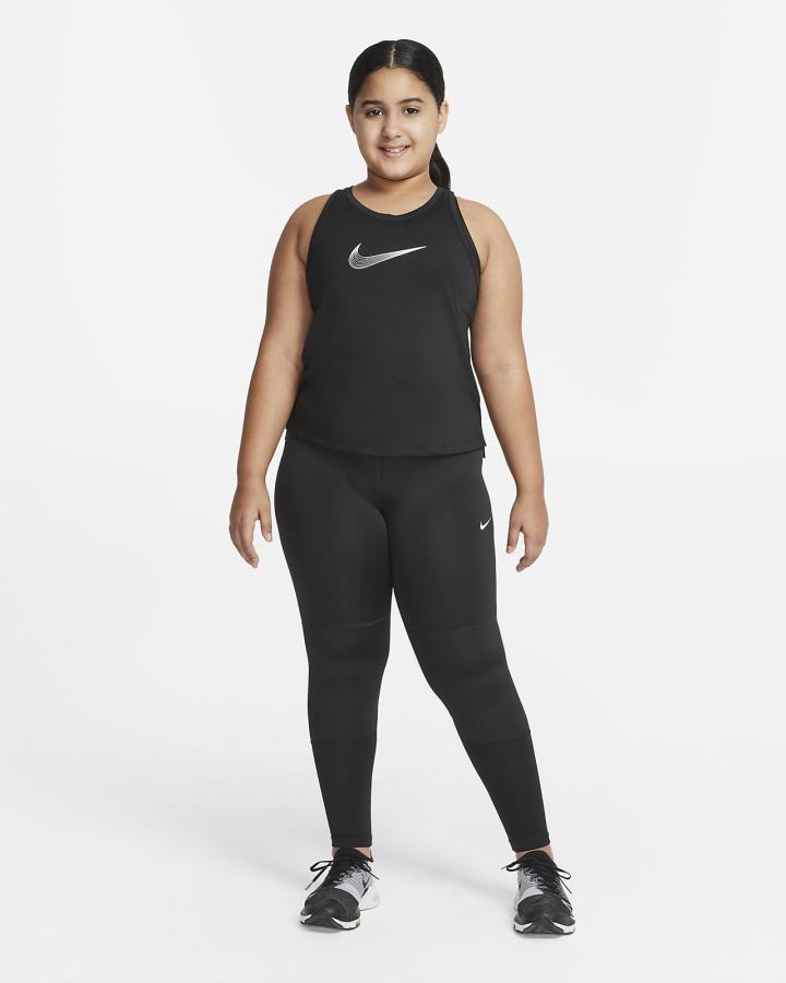Leggins Nike Pro Kids (Extended Size) Niña Negras Blancas | XRTLY-0156
